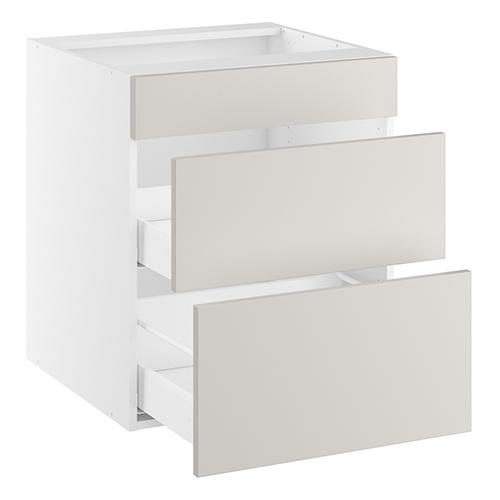 Vaskeskab, blændfront 124mm, 2 skuffer, skuffedybde 270 og 400mm. H:704 B:1000 D:580