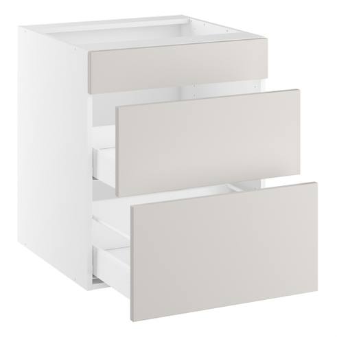 Vaskeskab, blændfront 124mm, 2 skuffer, skuffedybde 270 og 400mm. H:704 B:600 D:580