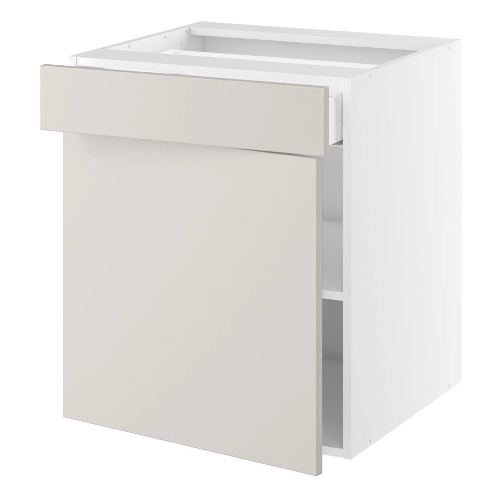 Underskab, 572mm låge, 1 skuffe, 1 hylde. H:704 B:400 D:580