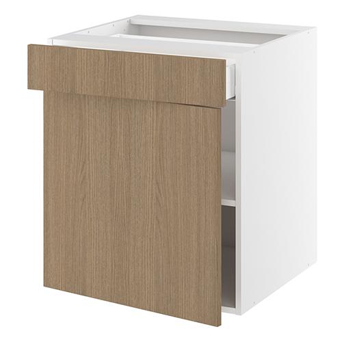 Underskab, 572mm låge, 1 skuffe, 1 hylde. H:704 B:400 D:580