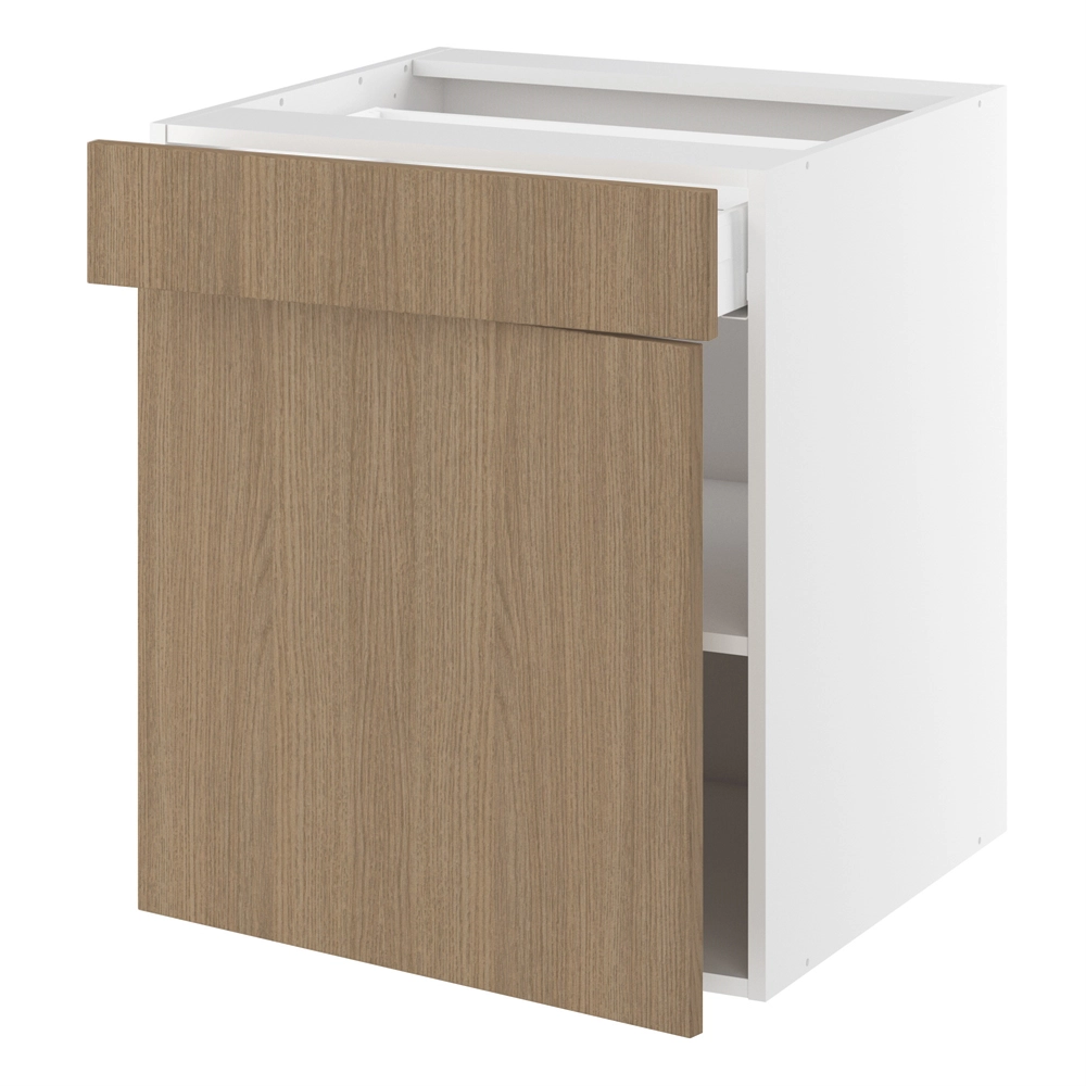 Underskab, 572mm låge, 1 skuffe, 1 hylde. H:704 B:400 D:580