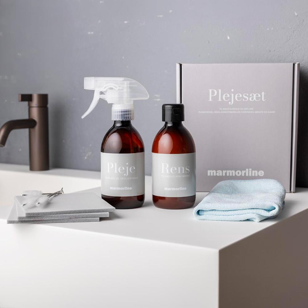 Marmorline pleiesett for Solid Surface benkeplater inkl. svamper og børste
