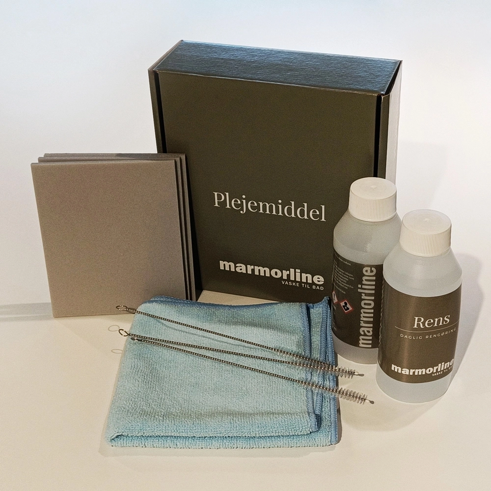 Marmorline pleiesett for Solid Surface benkeplater inkl. svamper og børste