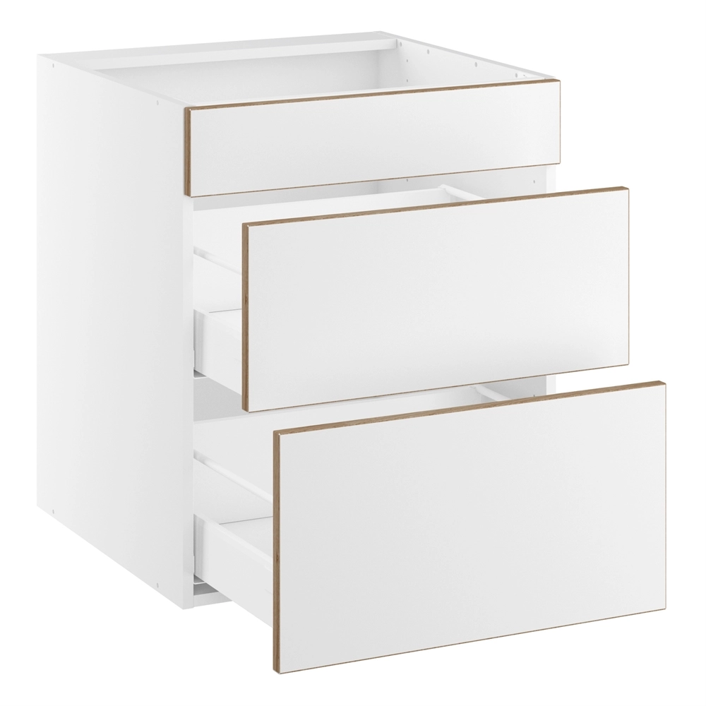 Underskab t/kogeplade, blændfront 124mm, 2 skuffer D:500. H:704 B:1000 D:580