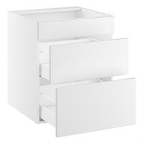 Underskab t/kogeplade, m/metalsarg, blændfront 124mm, 2 skuffer D:500. H:704 B:1000 D:580