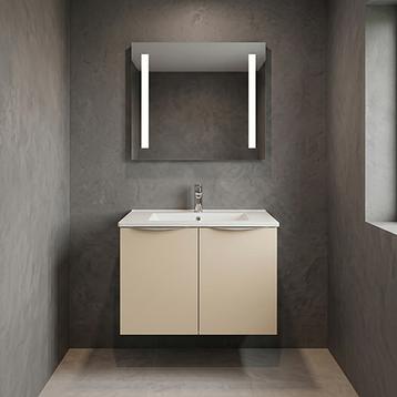 Badsæt, 80cm, Hvid Porcelænsvask. H:576 B:800 D:430