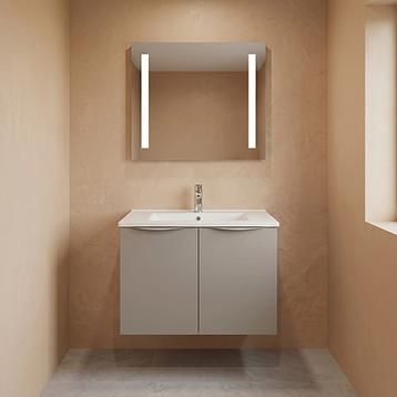 Badsæt, 80cm, Hvid Porcelænsvask. H:576 B:800 D:430