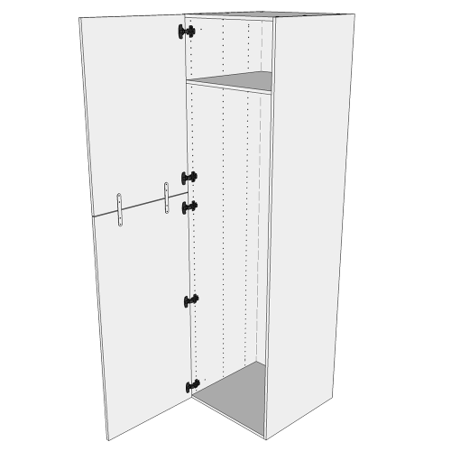Kjøkken ekstra høyt tomt korpus i Wien H: 214,4 cm D: 60,0 cm - 2-delt dörfront - Bredde: 40 cm