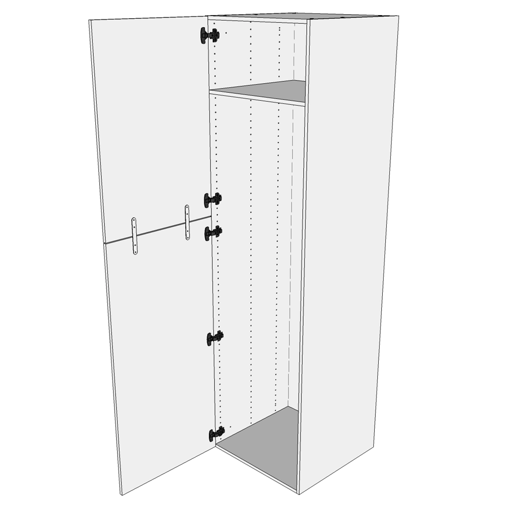 Kjøkken ekstra høyt tomt korpus i Wien H: 214,4 cm D: 60,0 cm - 2-delt dörfront - Bredde: 50 cm