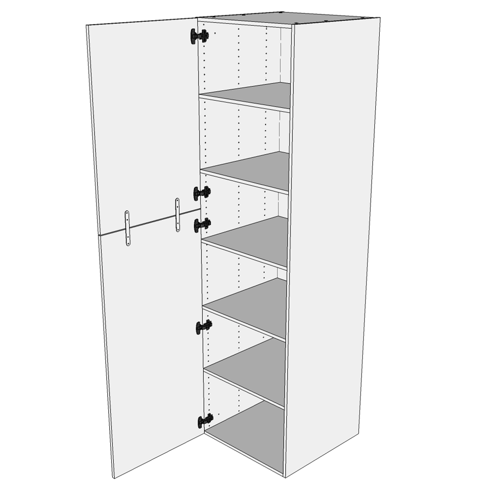 Multi-Living Ekstra højt Hyldeskab H: 214,4 cm D: 60,0 cm - 2 delt låge inklusiv 5 hylder