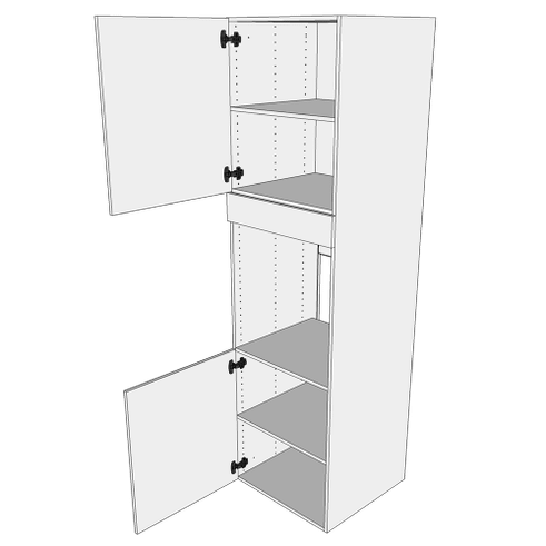 Multi-Living Køkken ekstra højt indbygningsskab til køl  i Wien H: 214,4 cm D: 60,0 cm - 2 låger inklusiv 2 flytbar hylder - Bredde: 60 cm