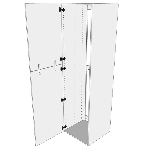 Kjøkken ekstra høyt innbyggingsskap for kjøleskap i Wien H: 214,4 cm D: 60,0 cm - 2 dører & korpus - Bredde: 60 cm