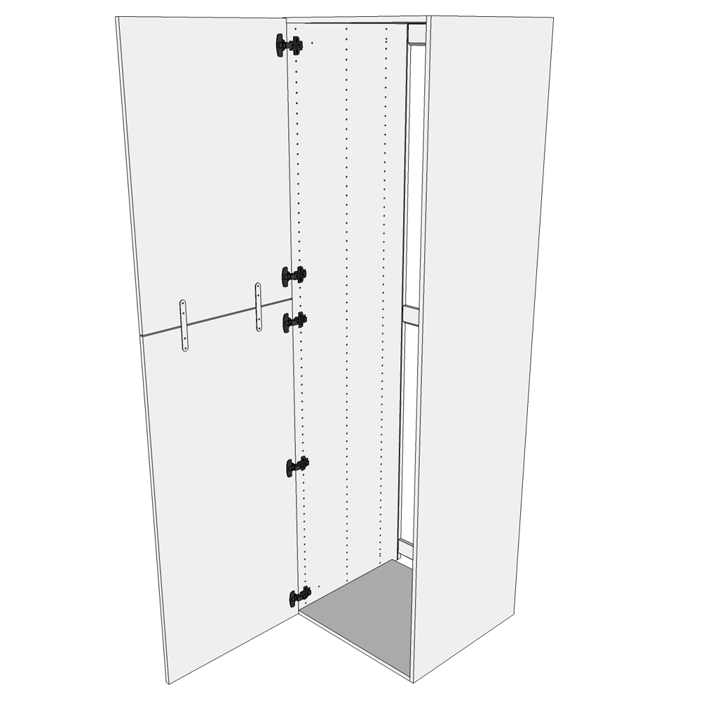 Kjøkken ekstra høyt innbyggingsskap for kjøleskap i Wien H: 214,4 cm D: 60,0 cm - 2 dører &amp; korpus - Bredde: 60 cm
