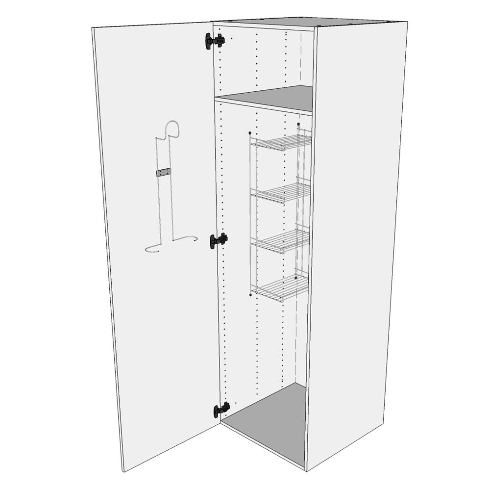Kjøkkenkostskap i Wien H: 195,2 cm D: 60,0 cm - Inkludert trådstativ, slangeholder &amp; hylle - Bredde: 40 cm