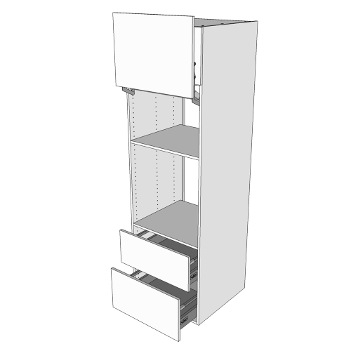 Multi-Living Køkken indbygningsskab i Cibo Verde til ovn/skjult micro H: 195,2 cm D: 60,0 cm - Deludtræk/softluk - Bredde: 60 cm