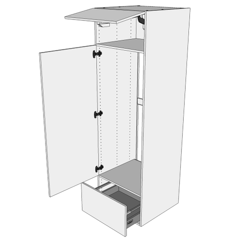 Multi-Living Køkken indbygningsskab i Wien til køl H:195,2 cm D: 60,0 cm - Låge & skuffe fuldudtræk/softluk - Bredde: 60 cm