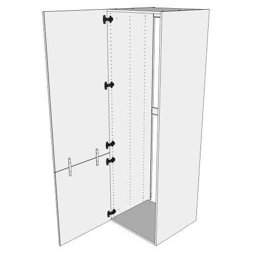 Kjøkken korpus i Wien for kjøleskap H: 195,2 cm D: 60,0 cm - 2 dører med skjøt - Bredde: 60 cm