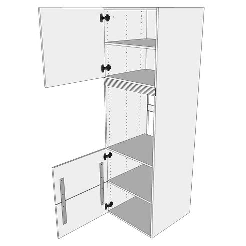 Multi-Living Køkken indbygningsskab i Wien til ovn H: 195,2 cm D: 60,0 cm - 2 låger & skuffe look - Bredde: 60 cm
