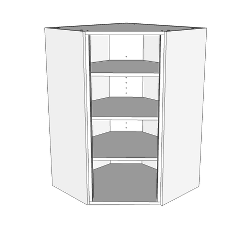 Diagonalt hjørneskab 60 cm med 2 hylder