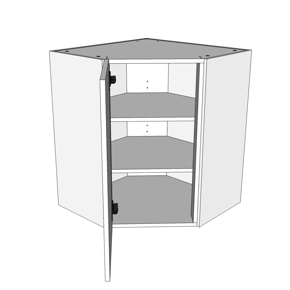 Multi-Living Køkken over/hjørneskab i Wien H: 70,4 cm D: 34,0 cm - Diagonal låge - Bredde: 60 cm