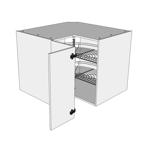 Multi-Living Hjørneskab med knæklåge i Wien H: 70,4 cm D: 60,0 cm - 2 x 3/4 karrusel - Bredde: 90 cm