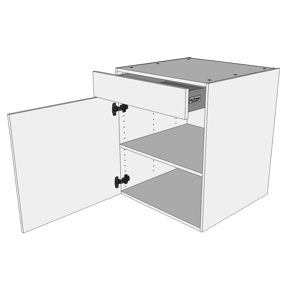 Multi-Living Køkken hyldeskab i Wien H: 70,4 cm D: 60,0 cm - 1 låge & skuffe fuldudtræk/softluk - Bredde: 40 cm