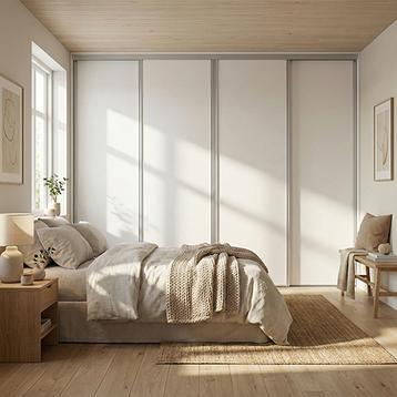 Mogensen Compact skydelåger på mål til garderobe med 4 låger - Total bredde 191 til 535 cm.