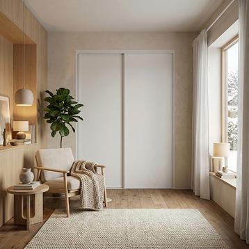 Mogensen Compact skydelåger på mål til garderobe med 2 låger - Total bredde 97 til 269 cm.