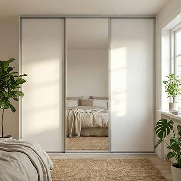 Mogensen Compact skydelåger på mål til garderobe med 3 låger - Total bredde 144 til 402 cm.