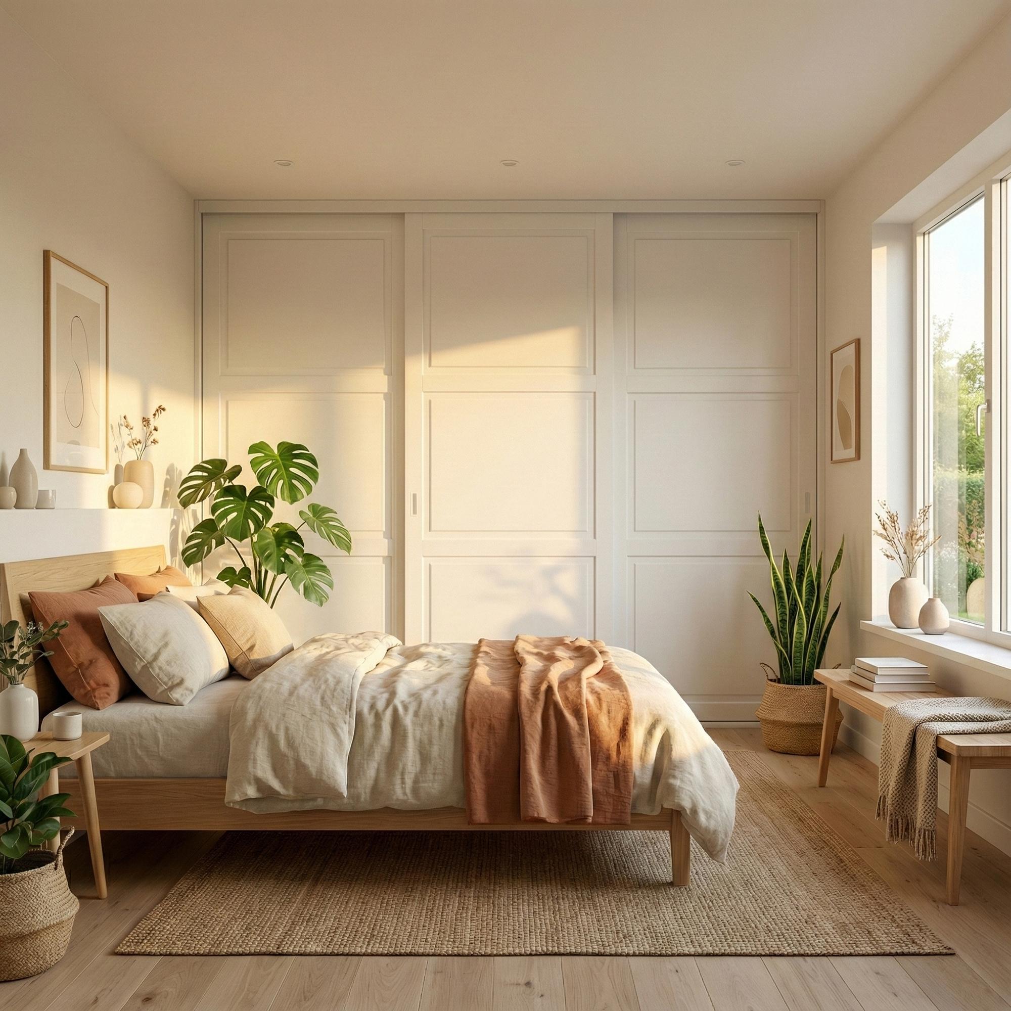 Mogensen Contoura Almue Folie skyvedører på mål for garderober med 3 dører - Total bredde 193 til 231 cm.