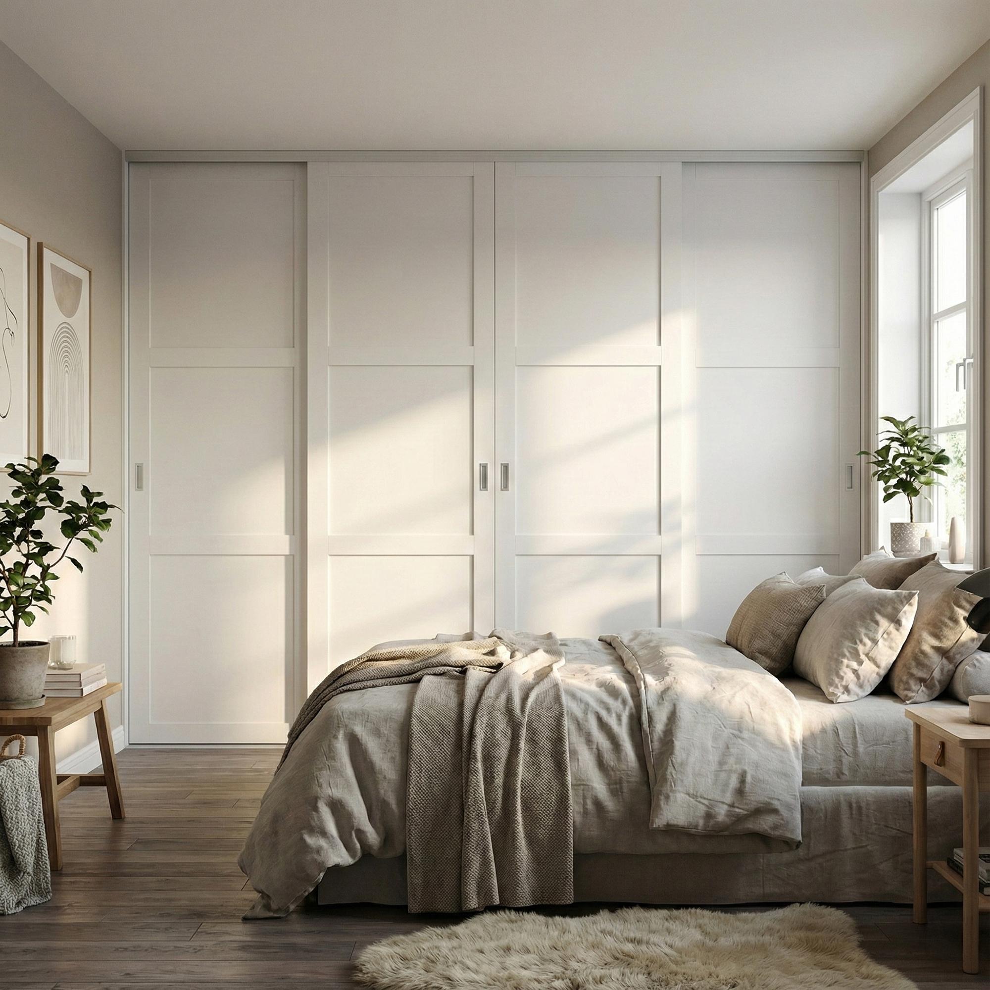 Mogensen Contoura Rammedør skyvedører til på mål for garderobe med 4 dører - Total bredde 296 til 375 cm.