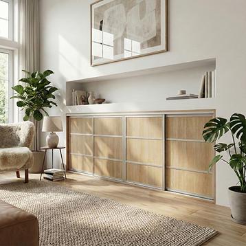 Mogensen Fashionline skydelåger på mål til garderobe med 4 låger - Total bredde 191 til 822 cm.