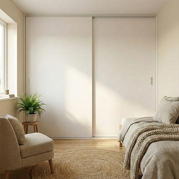 Mogensen Plano skydelåger på mål til garderobe med 2 låger - Total bredde 99 til 401 cm.