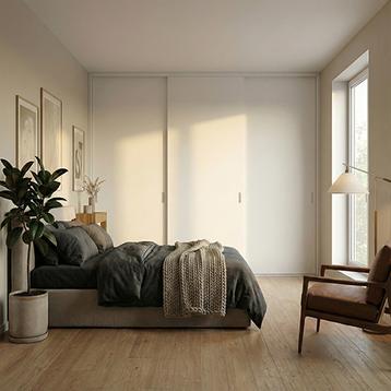 Mogensen Plano skydelåger på mål til garderobe med 3 låger - Total bredde 148 til 601 cm.