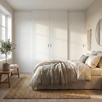 Mogensen Plano skydelåger på mål til garderobe med 4 låger - Total bredde 197 til 801 cm.