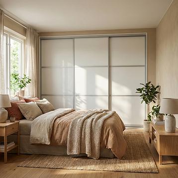 Mogensen Slimline skydelåger på mål til garderobe med 3 låger - Total bredde 145 til 460 cm.