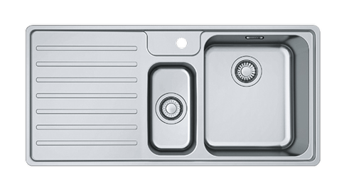 Franke nedfældet vask m/ 2 kummer og bakke, vask t/v - BCX 251